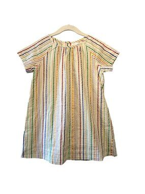 HANNA ANDERSSON Metallic Striped Dress Girls 6-7 120 Rainbow Shimmer Tunic Top